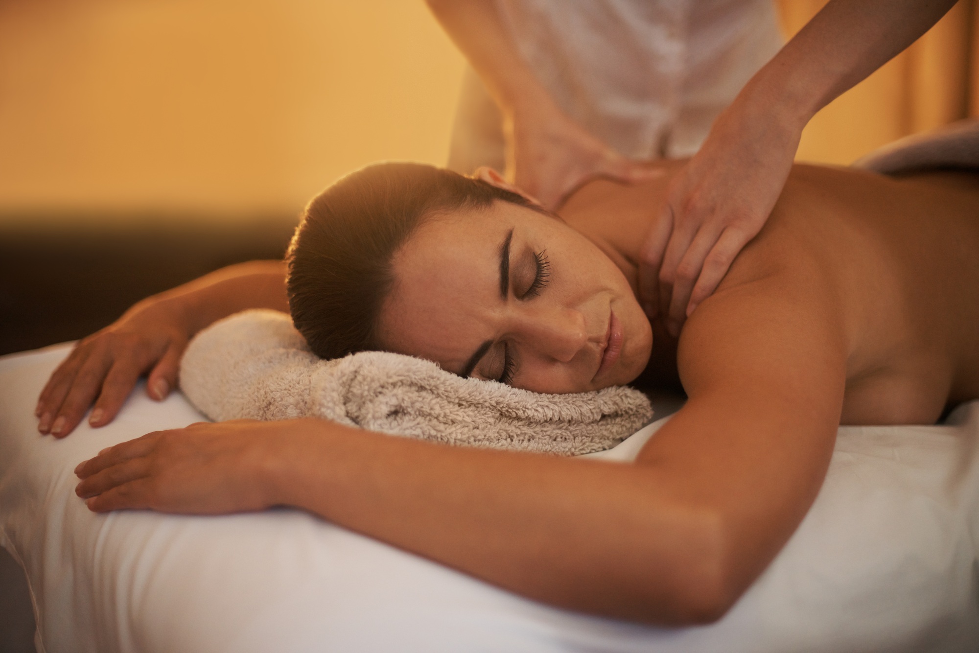 Getting a deep tissue massage